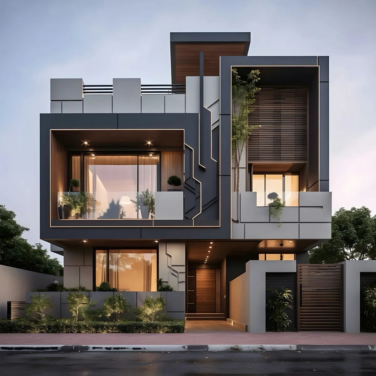 Illustration : maison moderne, concept de site immobilier